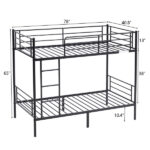 Same Code 12883671 Iron Bed Bunk Bed with Ladder for Kids Twin Size Black - Image 2