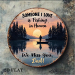 CIFbuy 1pc 2D Flat Round Sign Fishing In Heaven, "" Fishing In, Heaven Remembering Dad Vintage Plaque Decorative Wall Art TikTok, TikTo Self-pickup Logi Aics - Image 8