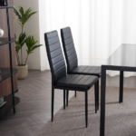 4pcs Elegant Assembled Stripping Texture High Backrest Dining Chairs Black Replace encoding 13028198-18410366 - Image 89