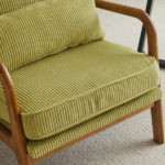 Low Arm Accent Chair - Olive Green Corduroy Upholstered Indoor Lounge Chair, Compact Single Seater with Sturdy Frame (330LBS Weight Capacity) - Image 30