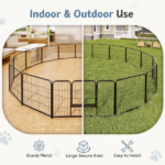 Metal Dog Playpen, 24 inch Height 8 Panels Pet Fence, Foldable Dog Pen for Indoor Outdoor - Image 5