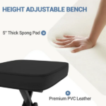 Portable Adjustable Piano Bench, Folding Keyboard Stool with Thick Padded Seat, Non-Slip Feet, Black (Shipment from Walmart) - Image 3