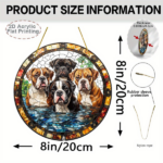 CIFbuy Acrylic Suncatcher Dog Wall Art Home Decor Vibrant Stained Glass Style Boxer Dog Gift Hanging Pendant Colorful Window Decor(TikTok, temu pick-up service) - Image 2