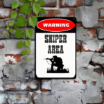 CIFbuy Vintage Warning Sniper Area Metal Tin Sign 8x" Inch Waterproof Rustproof, Indoor Decor Unframed Flat Plaque Wall Art Sign 8xikTok, Sign 8xikTok, t Self-pickup Logiopics - Image 6