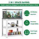 40-50 Gallon Fish Tank Stand - Metal Aquarium Stand, 31.5 "L x 18 "W x 34"H Adjustable Heavy Duty Reptile Tank Stand, Adjustable 3-Tier Fish Tank Rack Shelf for Home Office, Tank Not Included - Image 7