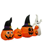 8FT Long Halloween Inflatables Pumpkins Ghost Outdoor Decorations, Blow Up Yard Decoration with Built-in LEDs Lighted for Lawn Garden Outside Indoor Decor - Image 3