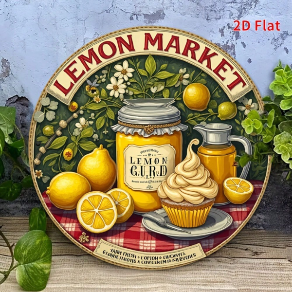 c9452ec4-ca04-4c3f-a1e4-7a2a3713a3d2.png CIFbuy 1pc Vintage Lemon Tin Sign 20x20cm, "" Tin Sign 20x20cm, 20x20cm, Retro Yellow Lemon Cupcake Metal Wall Art TikTok, TikTok, Self-pickup Logi Aics - Image 1