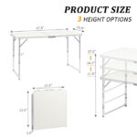 120 x 60 x 70 4Ft Portable Multipurpose Folding Table White - Image 28