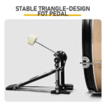 Full Size Adult Drum Set 5-Piece Champagne with Bass Drum, two Tom Drum, Snare Drum, Floor Tom, 16" Ride Cymbal, 14" Hi-hat Cymbals, Stool, Drum Pedal, Sticks - Image 9