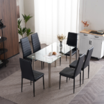 4pcs Elegant Assembled Stripping Texture High Backrest Dining Chairs Black Replace encoding 13028198-18410366 - Image 54