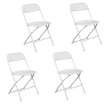 4pcs Injection Molding Classic Garden Plastic Folding Chair White - Image 8