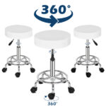 Round Stool Ha Ha Feet Rotation Bar Stool White - Image 16