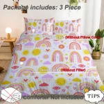 Rainbow Duvet Cover Set Queen Size, Red Rainbow Bedding Comforter Cover Set (3 Pieces, 1 Duvet Cover 90"x90" and 2 Pillow Shams 20"x36") - Image 3