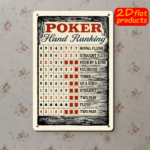 CIFbuy Poker Hand Ranking Metal Sign 7.87x11.81 Inch, Waterproof" Rustproof 2D Flat Wall Decor Plaque, Decor Plaque, Indoor Outdoor Hanging Game Room InchikTok, InchikTok, t Self-pickup Logiopics - Image 7