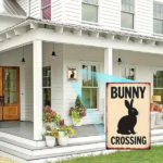 CIFbuy Vintage | 2D Flat Bunny Crossing Metal Sign 8x12Inch(20x30cm), Rustic Iron Art Silhouette Wall Decor, Waterproof Ru TikTok, TikTok, u Self-pickup Logiopics - Image 4