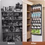 6-Tier Over the Door Pantry Organizer, Large Metal Door Spice Rack, Hanging Heavy-Duty Pantry Door Storage Shelf 10LBS Loading Easy Install Behind Door Storagefor Kitchen and Bathroom, Black - Image 4