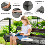 Outdoor Bench Cushion, 63 × 20 × 4 Inch, Tufted Waterproof Swing Cushion with Ties, for Patio Bench or Window Seat - Image 8