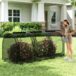 Green 108"x48"x47" Garden Crop Cage with High-Density Nylon Mesh, Plant Protection Tent with Zippered Doors for Vegetables & Flowers - Image 4