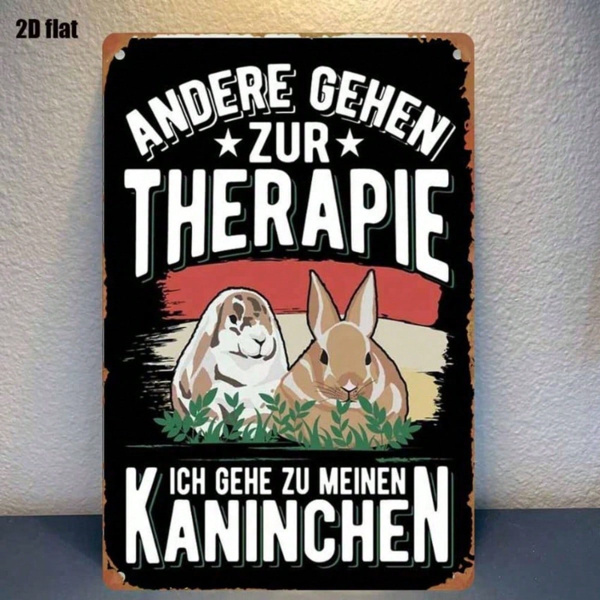 CIFbuy 1PC Vintage Rabbit Funny German Slogan Metal Sign Rustic Wall Art Decor For Bedroom Bar Garage Indoor Outdoor Garden Home Decora TikTok, TikTok, cora Self-pickup Logiopics