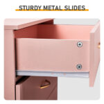 Nail polish powder textured surface, particleboard with melamine veneer, 66*33*73mm, four-drawer cabinet, faux rose gold handles - Image 9