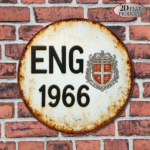 CIFbuy 1pc England 1966 Vintage Football Trophy Wall Plaque, 8-Inch Round Retro English Flag Emblem Aluminum Decor For Man Cave Bar Roo TikTok, TikTok, etro Self-pickup Logiopics - Image 5