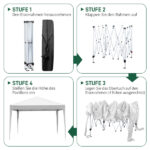 3 x 3m Two Doors & Two Windows Practical Waterproof Right-Angle Folding Tent White - Image 3