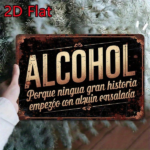 CIFbuy Vintage Spanish Alcohol Metal Wall Sign, Funny Retro Iron Bar Art, Alcohol Begins With Salad, Home Cafe Office Decor, Wine Beer TikTok, TikTok, ol Begins With Salad, Home Cafe Office Decor Self-pickup Logiopics - Image 5