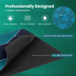70"×35" 10-Player XL Poker Table Mat, Non-Slip Rubber Base Spill-Proof Multi-Spandex Table Top with Carry Bag (Black & Green)​ - Image 5