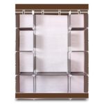 4-Layer 10 Lattices Non-Woven Fabric Wardrobe Coffee - Image 6