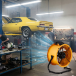 US Standard MLD-400 Barrel Fan 110V 192W 16inch Floor Barrel Fan Mobile Fan with Handle Copper Motor Orange-Yellow Air Circulation Industrial Fan - Image 9