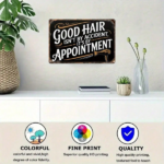 CIFbuy 1pc Vintage Barber Shop Sign "Good Hair Isn't By Accident, It's By Appointment" 2D Flat Poster Distressed Wall Art Home Office D TikTok, TikTok, Self-pickup Logiopics - Image 5