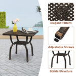 Cast Aluminum Outdoor Side Table, Anti-Rust Outdoor Square End Table, Patio Coffee Bistro Table for Indoor Garden Porch Balcony, Antique Bronze - Image 9