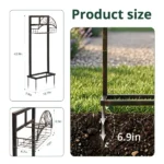 Garden Hose Holder, Water Hose Holder Stand with Storage Basket, Heavy Duty Freestanding Garden Hose Hanger Storage Rack with 4 Spikes for Outside Yard Lawn Farm, Bronze - Image 7