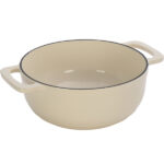 Cast iron 7.5QT cooking pot - Ceramic white - Includes two silicone gloves - Enamel pot - Image 2