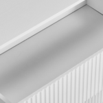 Handleless Grille-Finished 4-Drawer Bedside Table P2 Particleboard + MDF & Melamine Veneer + Thermoformed Drawer Dresser 23.62*14.96*30.71in White - Image 7