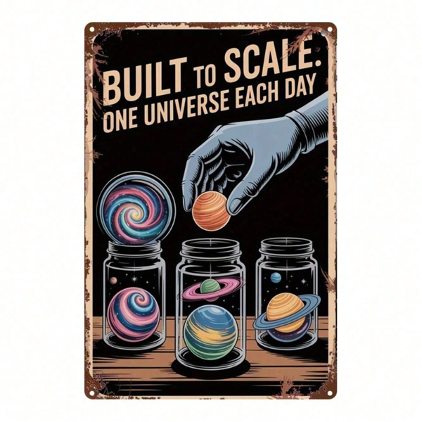 CIFbuy 1pc 2D Flat Metal Sign Space Series Planet Art, Handmade Durable Metal Plaque Wall Decor For Bars Bedrooms Restaurants Kitchens TikTok, TikTok, Self-pickup Logiopics
