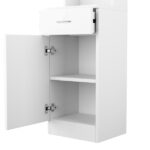 Standing 5 Compartments 1 Drawer 1 Door MDF Barber Cabinet White - Image 8