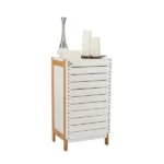 2 Shelf Bamboo Floor Cabinet in White - Image 2