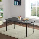 40" Plastic Adjustable Height Fold-in-Half Folding Table, Rich Black (Shipment from Walmart) - Image 4