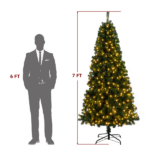 Replace 27794076 FCH 7ft 1100 Branches PVC Material DIY 200 Lights Warm Color 8 Modes Christmas Tree Green - Image 3