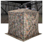 Stealth Hunting Tent with Pop-up Design, 150D Flame-Retardant Blackout Cloth (UV50+ & Waterproof), Fiber Glass Frame