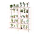 five-layer display stand without wheels with adjustable feet, free adjustment of layer spacing, iron 74*34*150cm, high gloss powder - Image 5