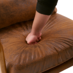 Same Code 28822889 High Back Solid Wood Armrest Backrest Iron Frame Bronzing Cloth Indoor Leisure Chair Orange - Image 31