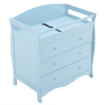 Blue painted finish, MDF, three drawers, 90.5*58*92cm, children's wooden bed with safety belt and changing table for babies - Image 29