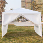 3 x 3m Four Sides Portable Home Use Waterproof Tent with Spiral Tubes White - Image 11