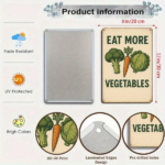 CIFbuy Retro Eat More Veggies Metal Tin Sign, 8x12 Inch 1PC 2D Flat Green Carrots Lettuce Vegetables Pattern Inspirational Farm Wall Ar TikTok, TikTok, l Ar Self-pickup Logiopics - Image 4