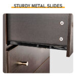 Brown particleboard with a textured melamine finish, 66*40*111cm, 4+2 drawer cabinet, matte gold handles - Image 9