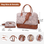 Canvas Weekender Bag, Overnight Travel Carry On Duffel with Shoe Pouch and Toiletry Bag - Image 2