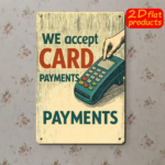 CIFbuy 1pc Card Payment Themed Metal Wall Sign, 2D" Flat Unframed Illustration Plaque, Weatherproof Rustproof UV Resistant, Plaque, Weatherproof Rustproof UV Resistant, 7.87*11.81 I Sign, 2D FikTok, Sign, 2D FikTok, t Self-pickup Logiopics - Image 7