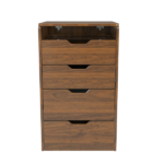3-in-1 Vanity Desk with Lighted Mirror & Stool, Flip Top Makeup Dressing Table, Compact Storage for Bedroom, Bathroom, Dressing Room(18.9"L, Walnut) - Image 8